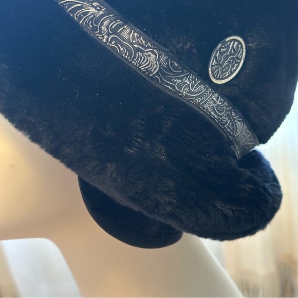 Vintage Tyrolean faux fur hat black size L Cabincore - Picture 3 of 9